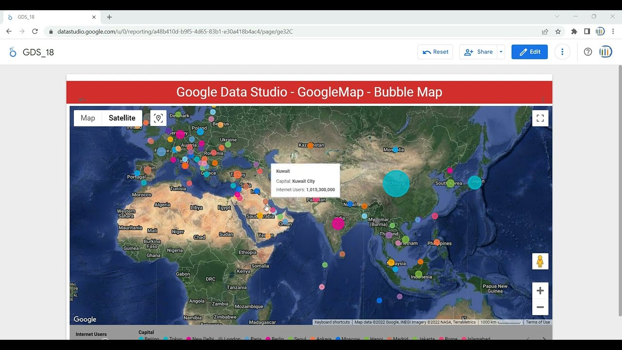 Как создавать и настраивать пузырьковые карты в Google Data Studio или Looker | #Bubble map | #lo...