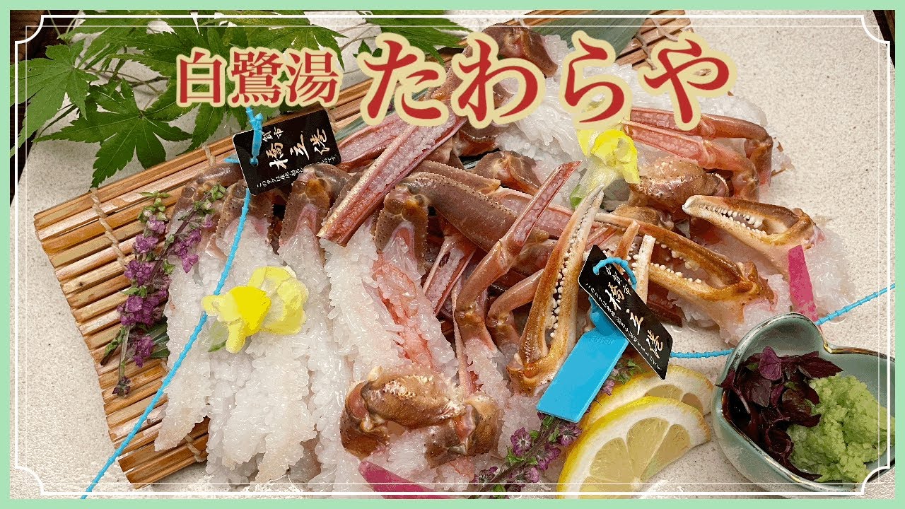 【♨宿泊】北陸・山中温泉の源泉掛け流しの温泉宿♨白鷺湯たわらやでブランド蟹🦀タグ付加能ガニをお部屋で食す♡