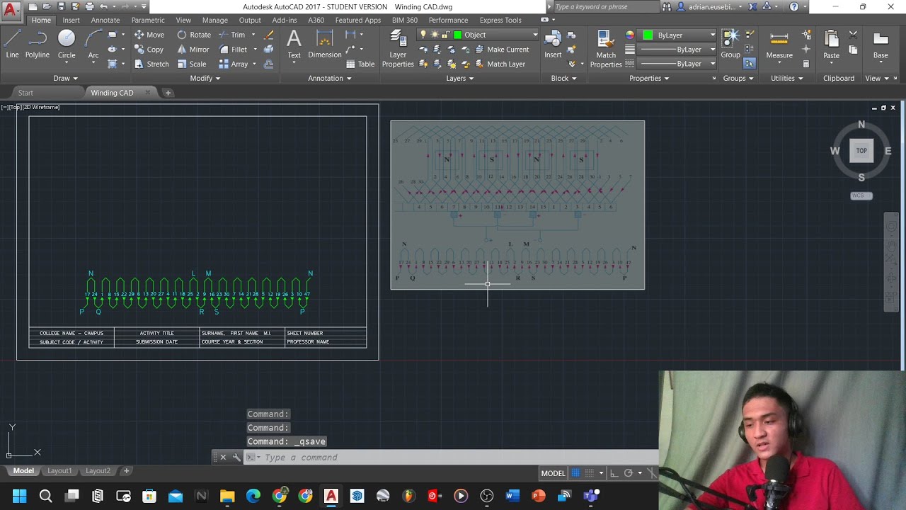AutoCAD Activity - Two-Layer Simplex Wave Winding Part 1 [4 of 6]
