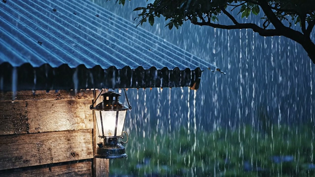 Sonidos de lluvia para dormir sin anuncios – ASMR Fuerte lluvia ahogando los pensamientos en el...