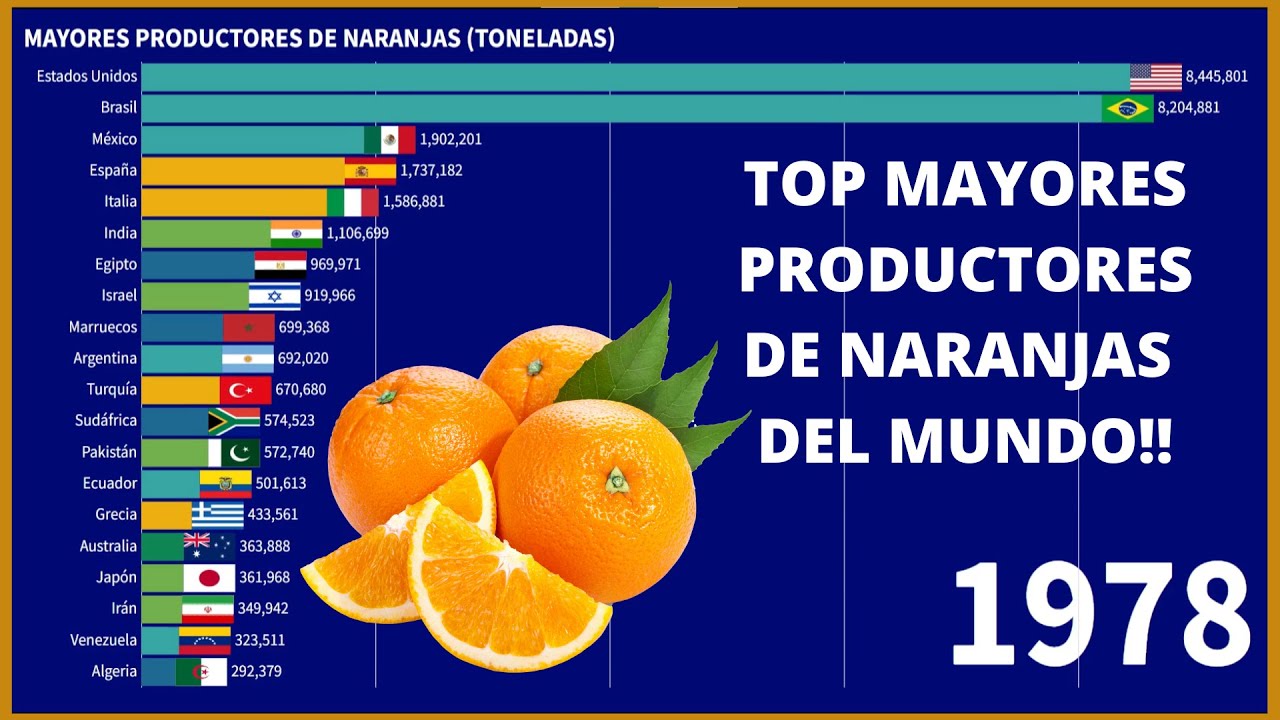 Los principales países PRODUCTORES de NARANJAS