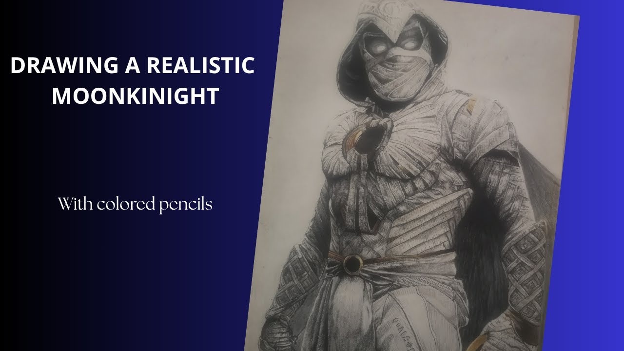 Drawing a realistic Moonknight - time lapse