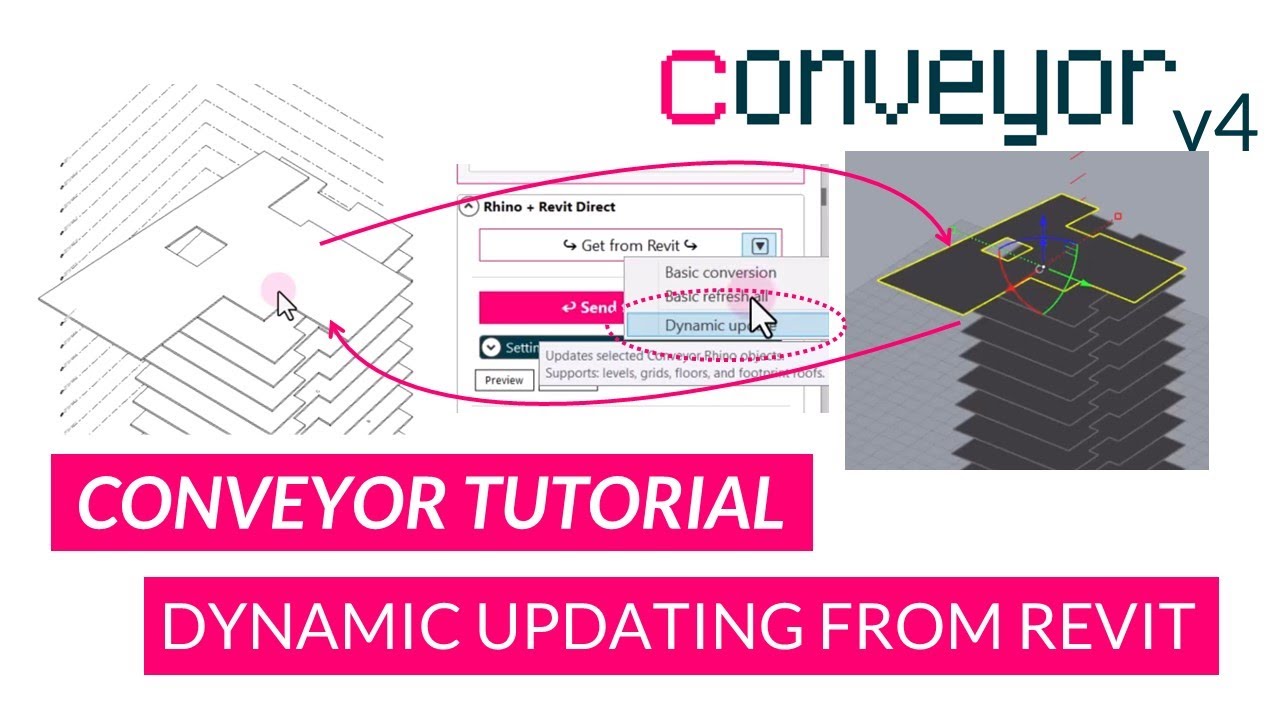 Conveyor V4 Tutorial - How to use Dynamic Two-Way Updates with Rhino and Revit