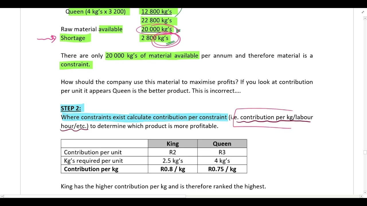 Decision making   Part 8   Product mix decisions when capacity constraints exist