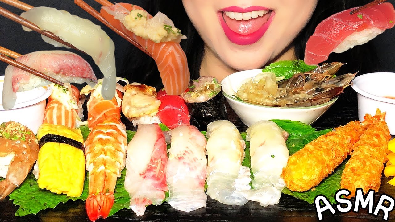 ASMR Sushi Mukbang🍣 Who loves Sushi?❤ | Japanese Food | NO TALKING | REAL EATING SOUND