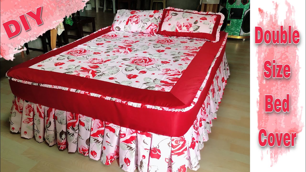 Double Size Bed Cover | How To Make A Simple Bed Cover | Bedsheet Making | Full Tutorial 4 Beginners