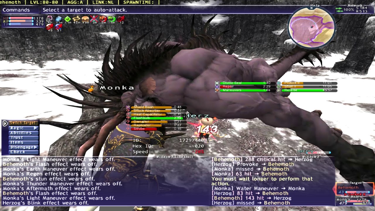 Behemoth Solo FFXI Level 75 - PUP