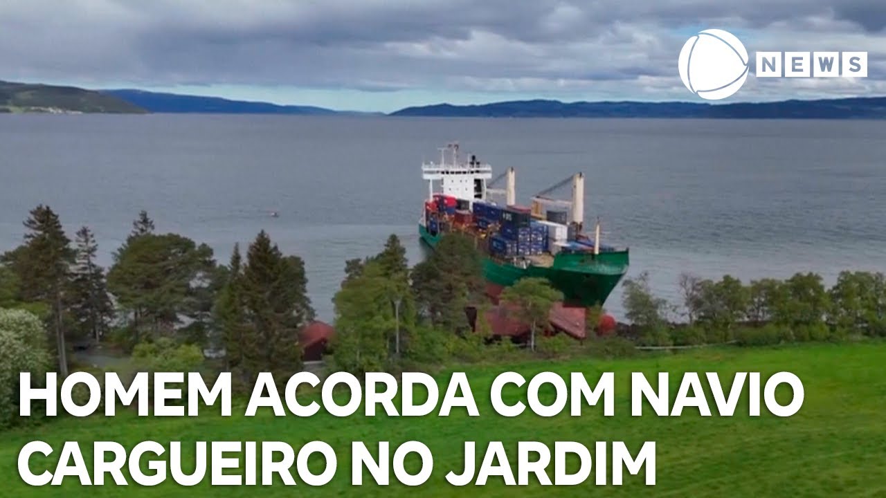 Noruegu&ecirc;s acorda com navio cargueiro de 135 metros no quintal de casa