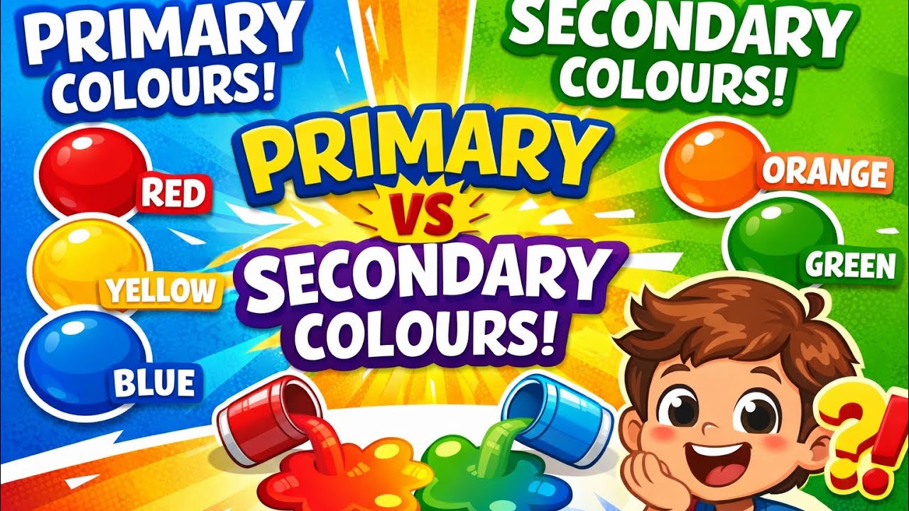 Primary and Secondary Colours Explained for Kids 🎨 | Fun Colour Mixing Lesson 