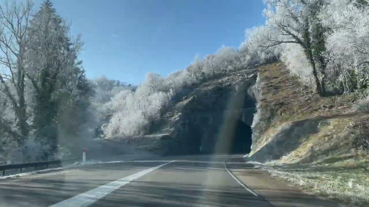 Paysages givrés quand le brouillard se lève (Jura)
