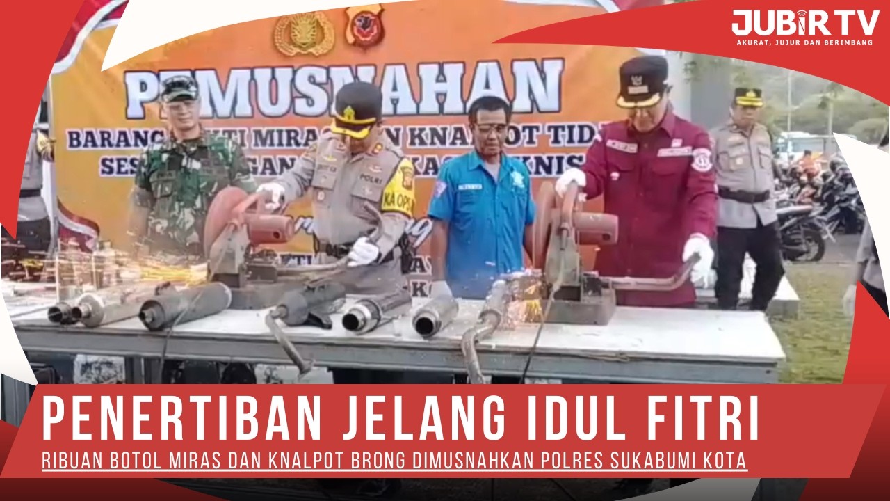 Penertiban Jelang Idul Fitri, Ribuan Botol Miras dan Knalpot Brong Dimusnahkan Polres Sukabumi Kota
