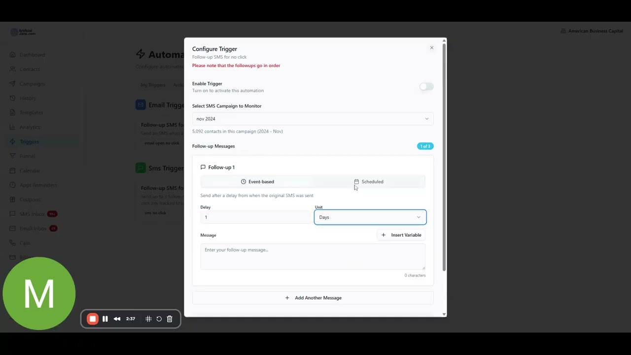 Creating an Effective SMS Campaign with Follow Up Triggers