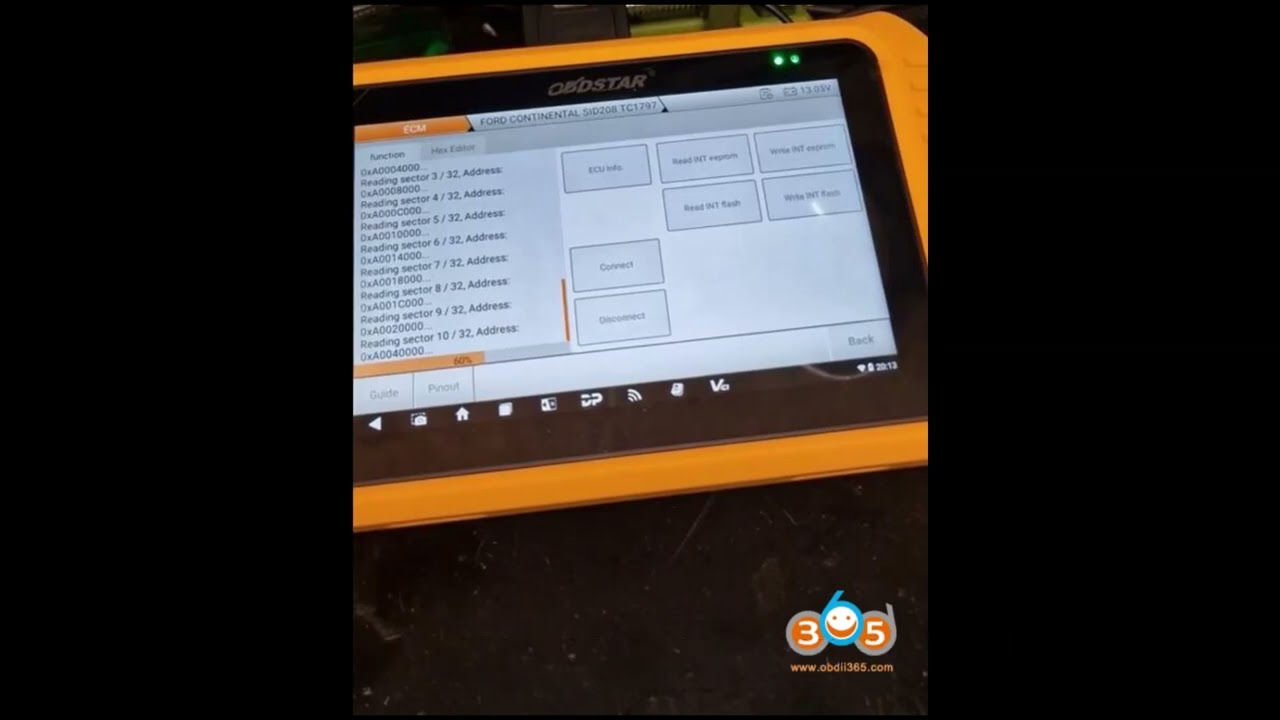 OBDSTAR X300 Classic G3 Считывание Ford SID208 на испытательном стенде