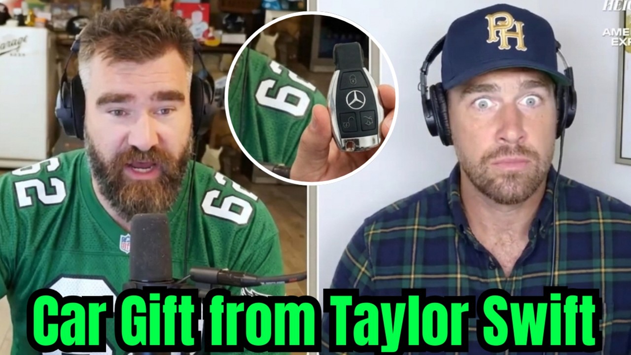 Travis Kelce SHOCKED as Jason Show Off His New Car Gift From Taylor Swift on Podcast!
