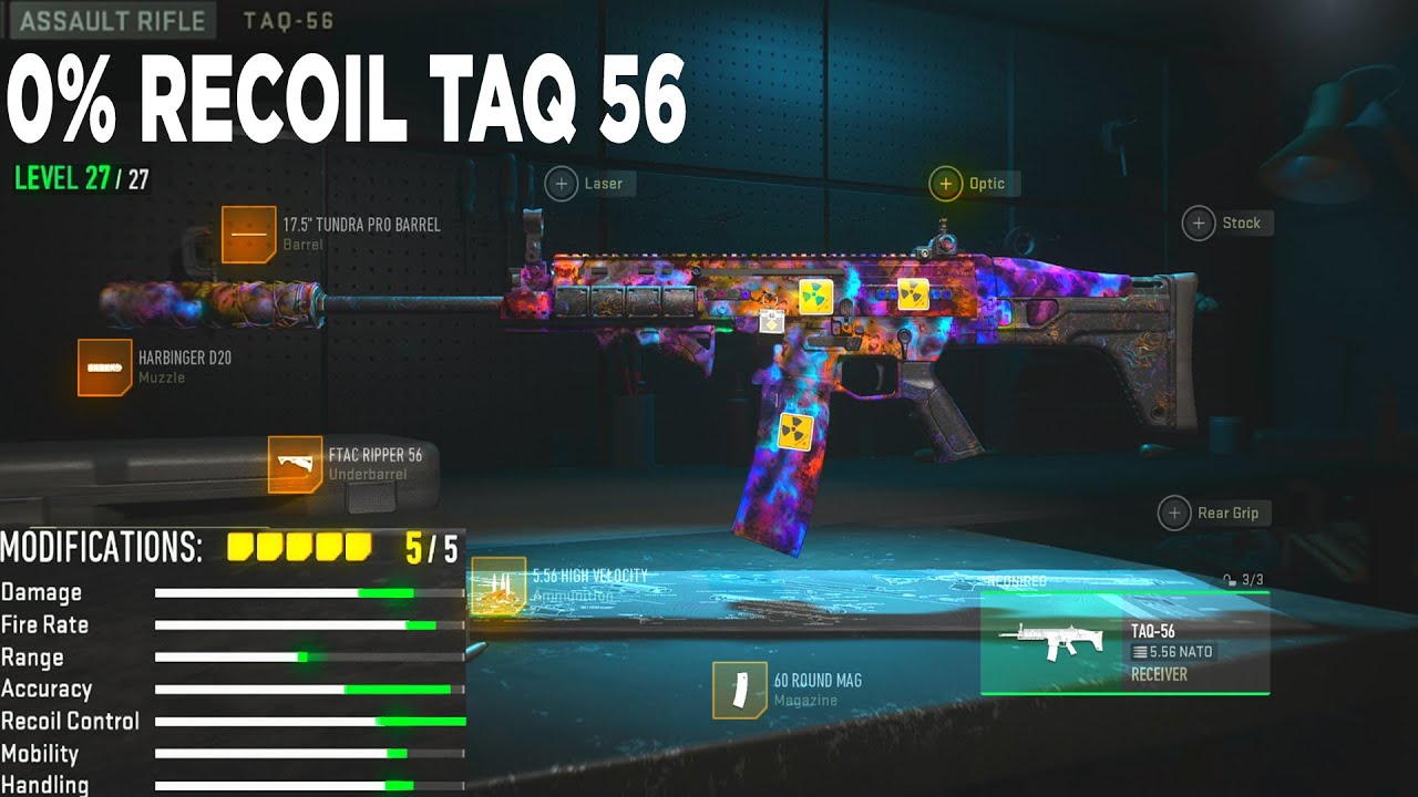 0 Recoil TAQ 56 build is GODLY in Warzone 2 🔥 ( BEST Setup & Tuning TAQ 56 MW2 )
