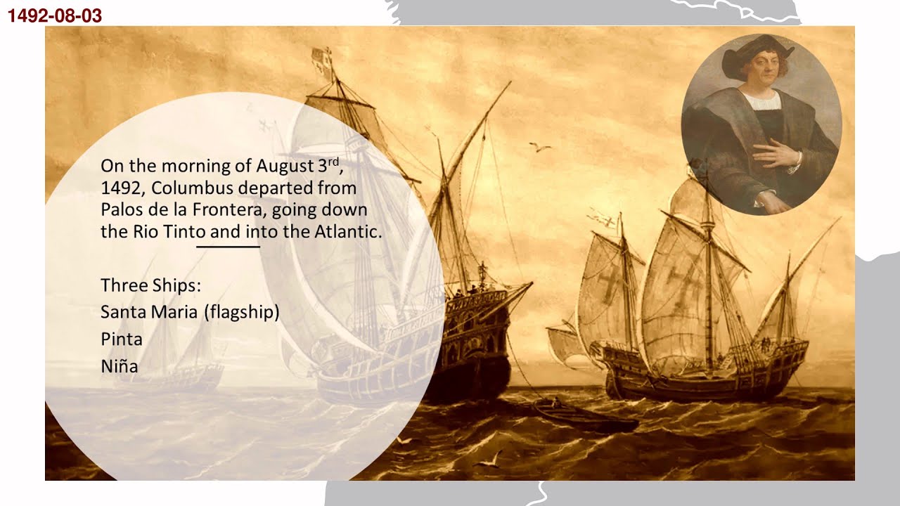 Greatest Voyages Route Every Day: Christopher Columbus' Rediscovery of the New Continent in 1492