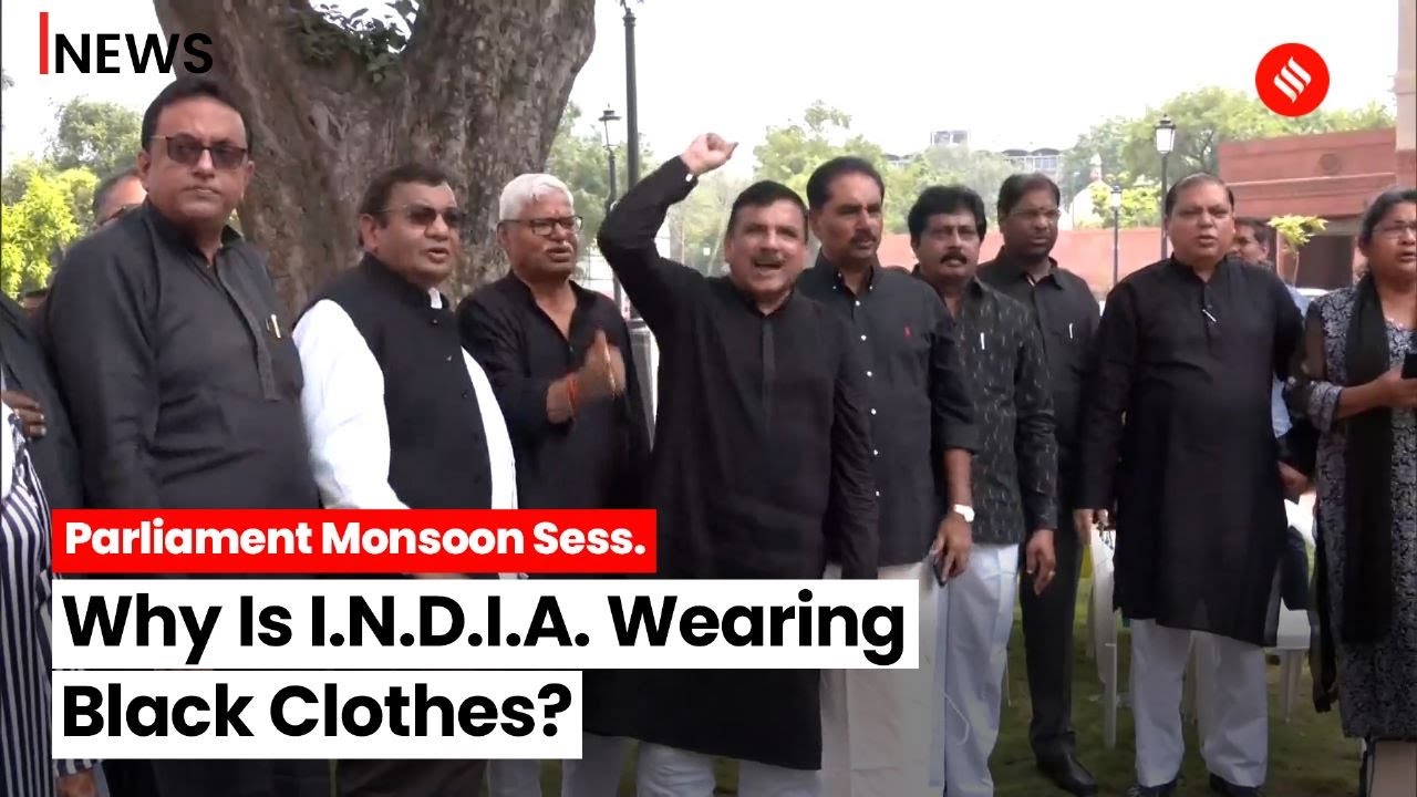 Parliament Session: INDIA Alliance Wear Black Clothes To Protest Against Manipur Issue