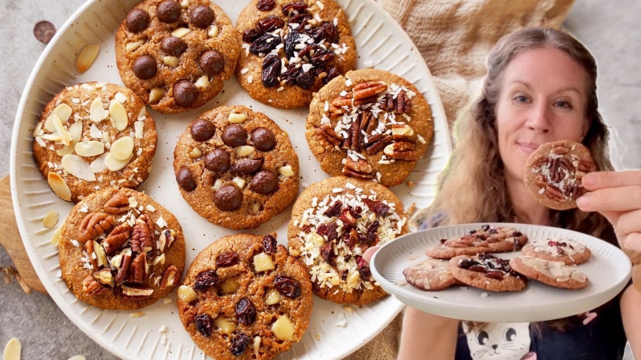 4-INGREDIENT Oatmeal Cookies (Vegan, Gluten-Free, Oil-Free, Refined Sugar-Free)