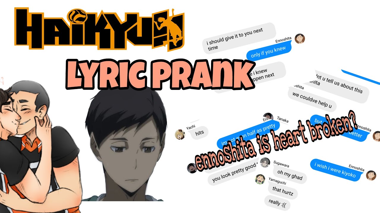 Haikyuu!! Text || ennoshita loves tanaka?! part 1 (heather lyric p̶r̶a̶n̶k̶) wait till the end...