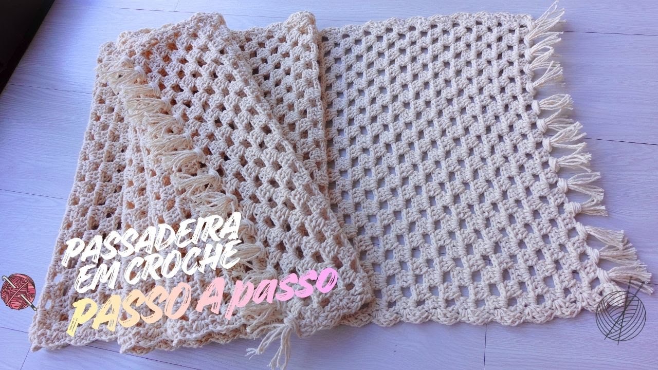 Passadeira simples e fácil em crochê passo a passo!