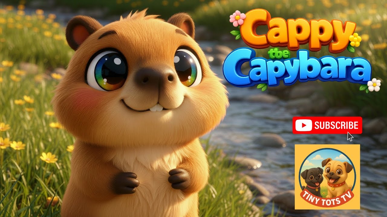 Каппи, капибара #песнидлямалышей #3danimation #tinytots #детскоевидео #образовательное #капибара