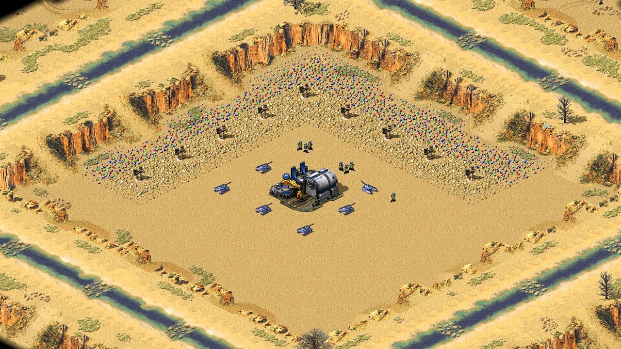 Red Alert 2 | Extra hard Ai | 7 vs 1 | Welcome to purgatory Map | Great Britain vs 7 random