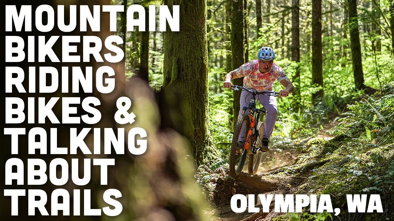 Mountain Bikers Riding Bikes, Talking Trails | Olympia, Washington