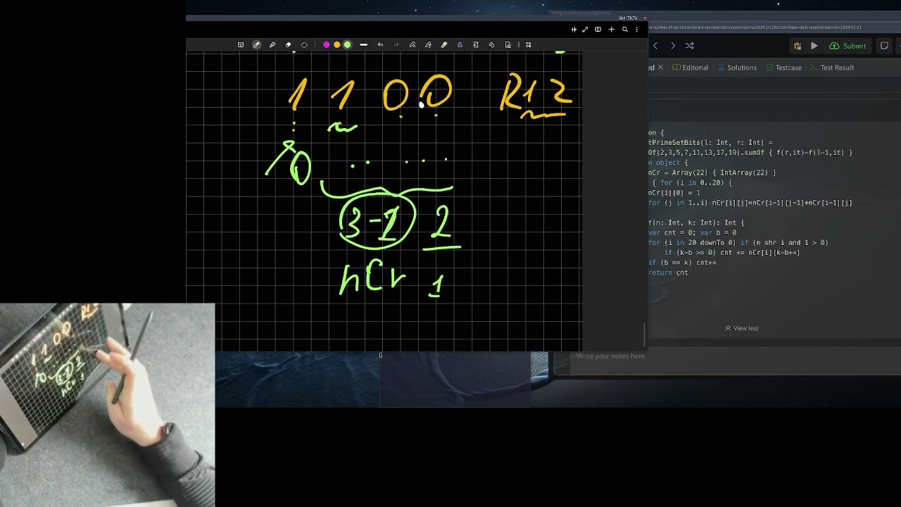# 21.02.2026 [762. Prime Number of Set Bits in Binary Representation]
