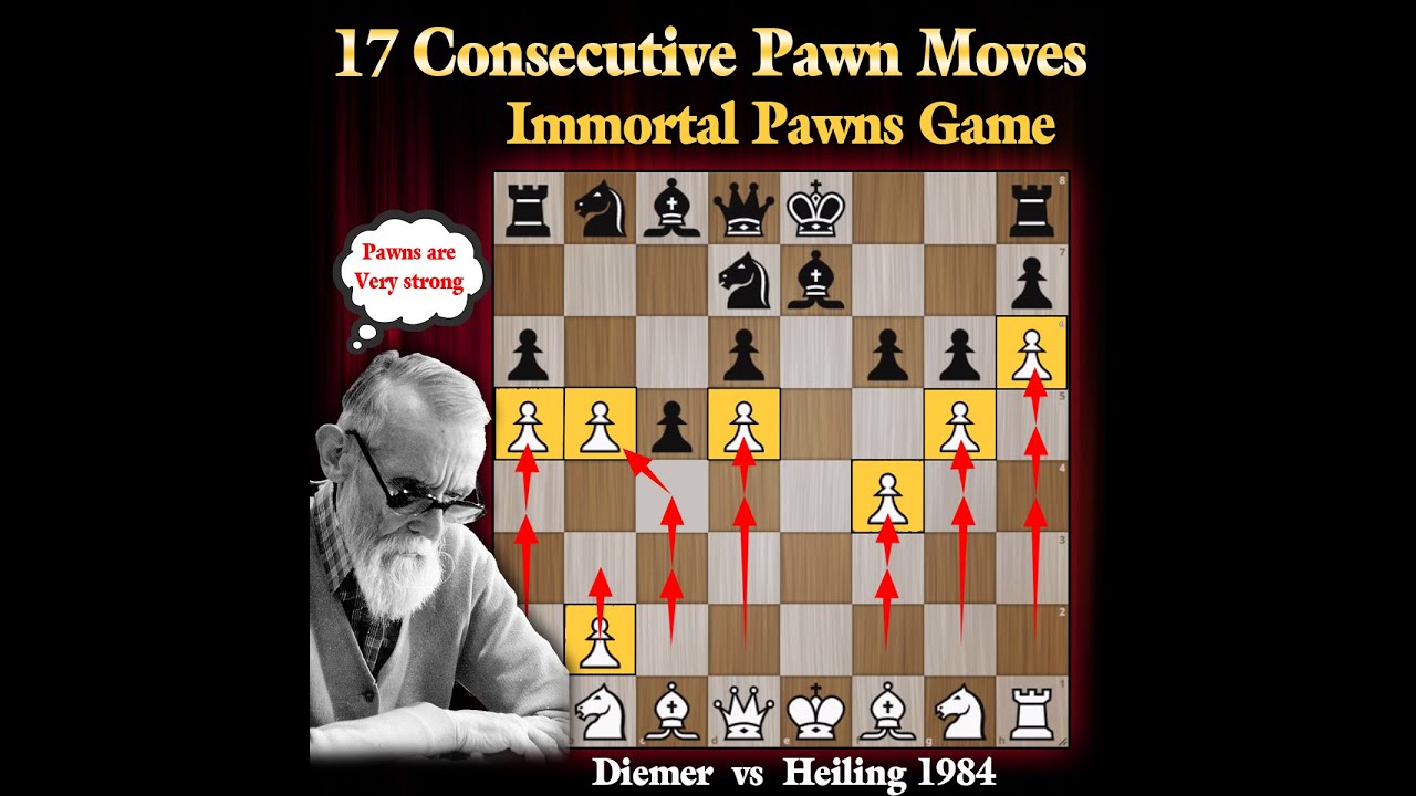 17 Consecutive Pawn Moves | Diemer vs Heiling 1984