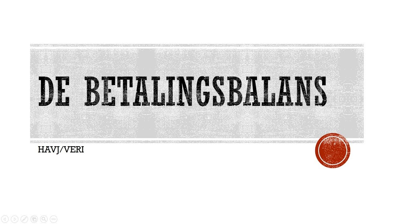 Examentraining Economie - De betalingsbalans