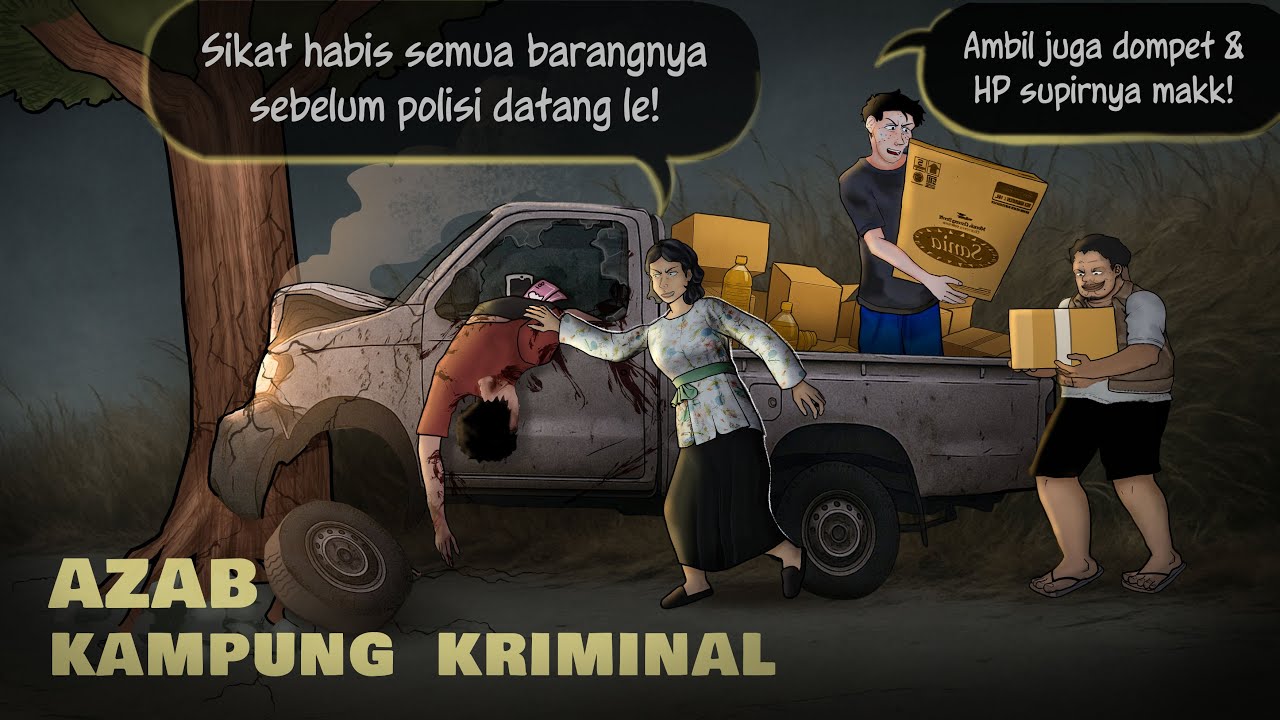 AZAB KAMPUNG KRIMINAL 1 - Kerjaan warganya copet & tukang jarah #HORORMISTERI | Kartun Hantu Zombie