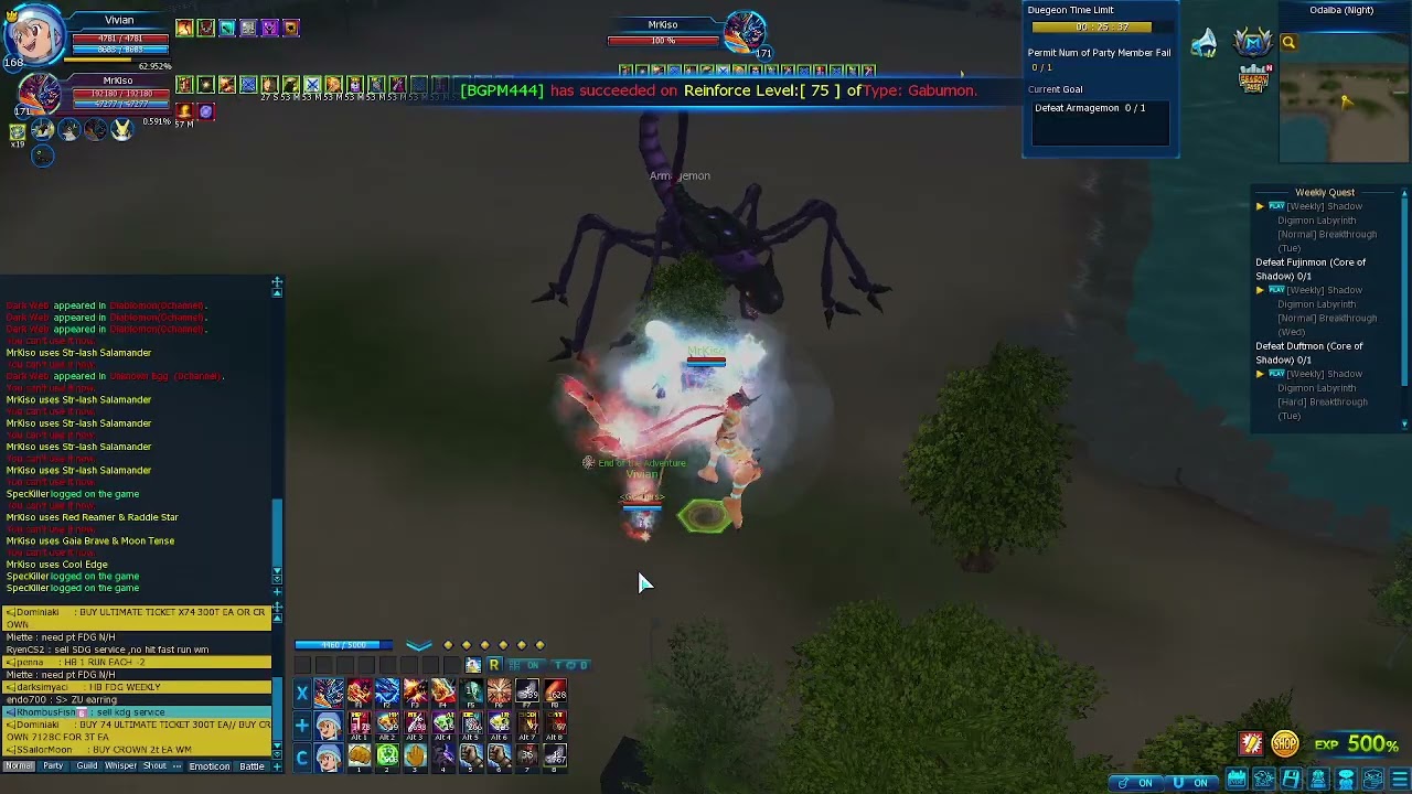 Digimon Masters Online - Soloing Dark Web Dg. Improved time.