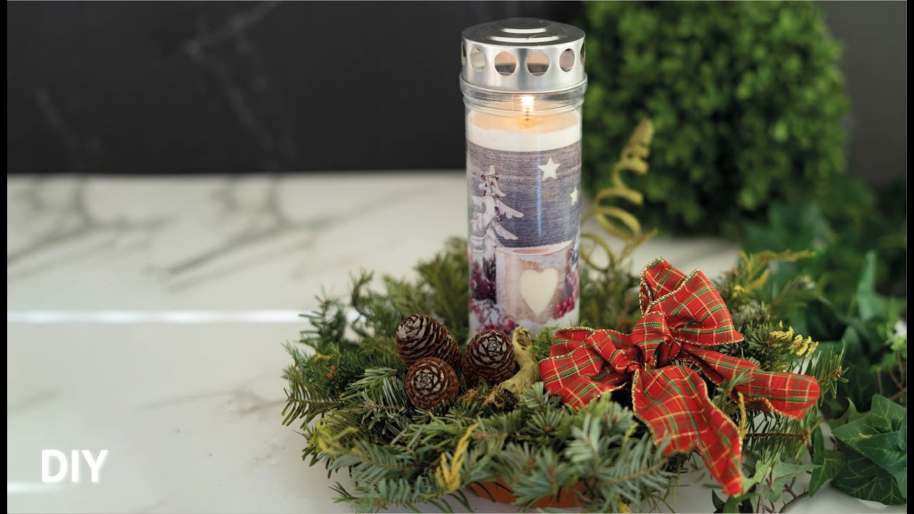 Mit Tannenzweigen den Advent einläuten | Selbstgemachte Adventdekoration fürs Familiengrab