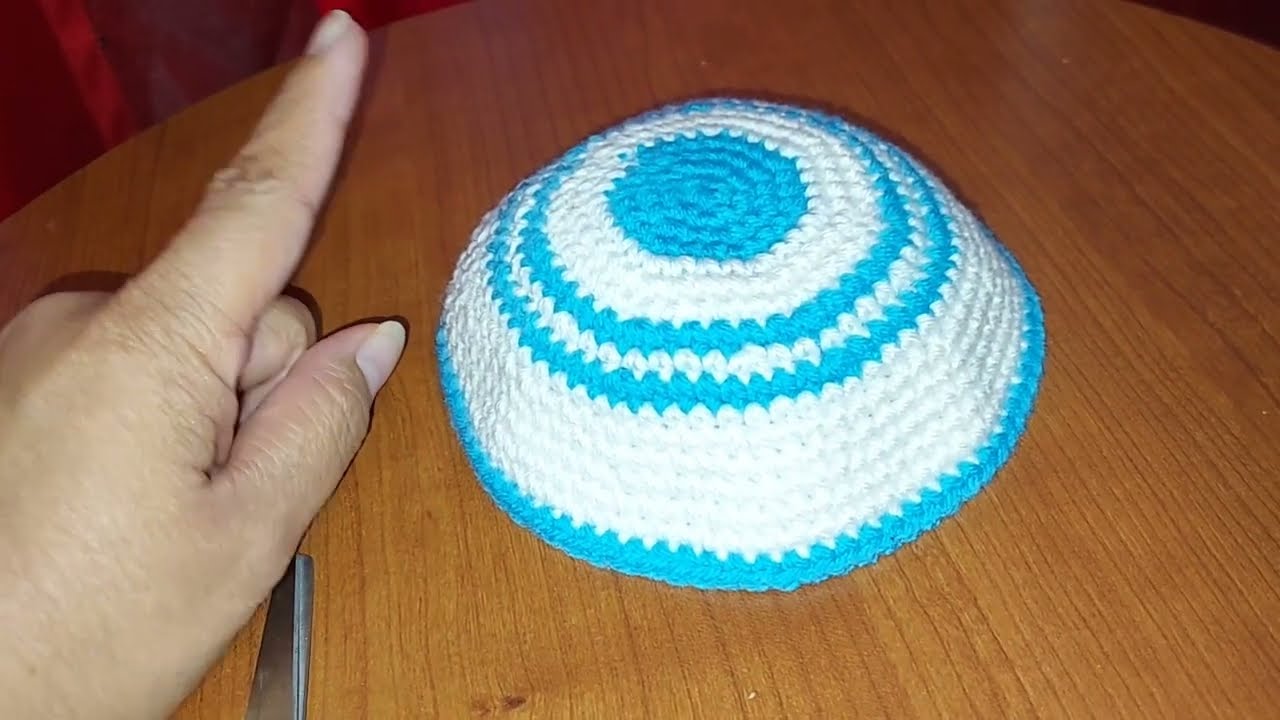 kippa a crochet paso a paso.