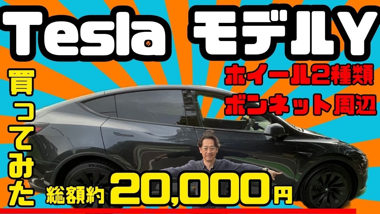 【Tesla モデルY】おすすめのアクセサリー紹介第2弾！取り付けやお値段は？ホイール,虫よけネット,エンブレム,LEDテープライト　#テスラモデルy #購入品紹介 #カスタム車