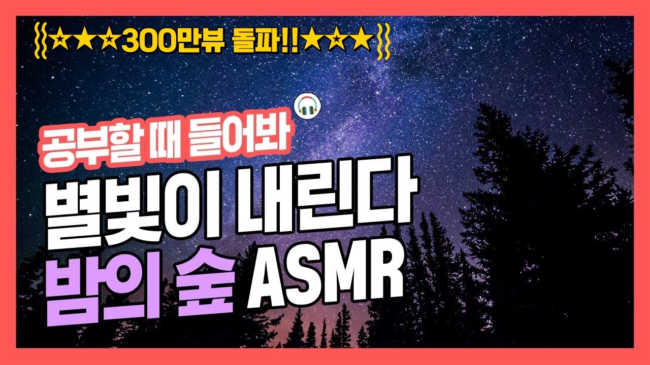 [집중력 높이는 소리] 밤의 숲 소리 효과음 백색소음 ASMR ★ 공신 강성태