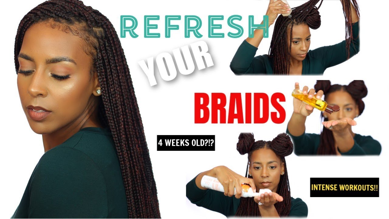HOW TO REFRESH BOX BRAIDS | NO WATER NEEDED
