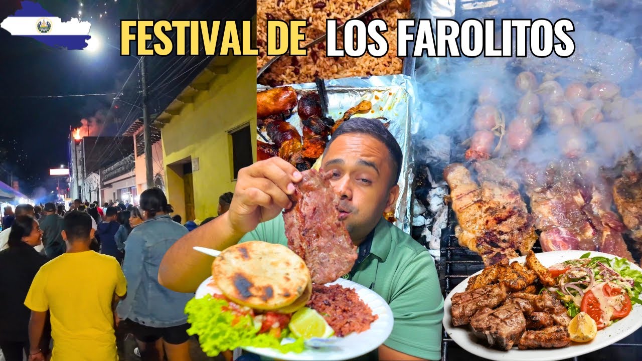 RICA GATRONOMIA EN EL FESTIVAL DE LOS FAROLITOS en Ahuachapan en El Salvador 