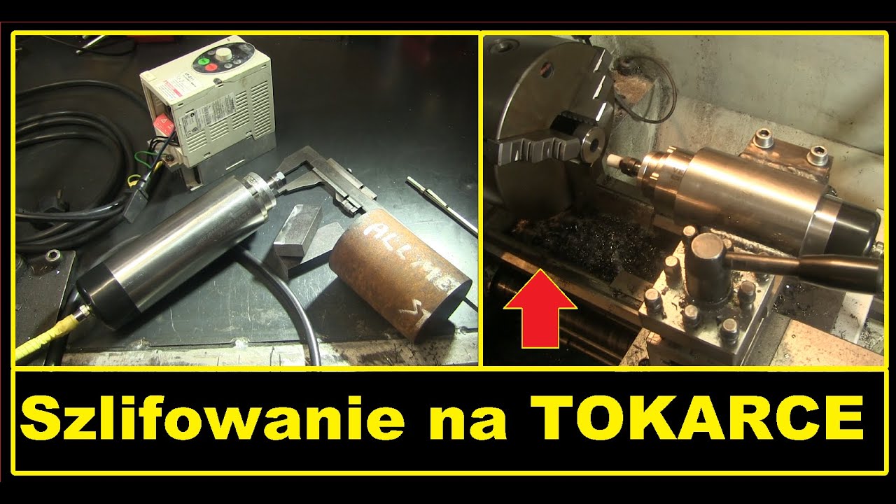 Szlifowanie na tokarce jak zrobiłem mocowanie do szlifierki - elektrowrzeciono jako fortunka