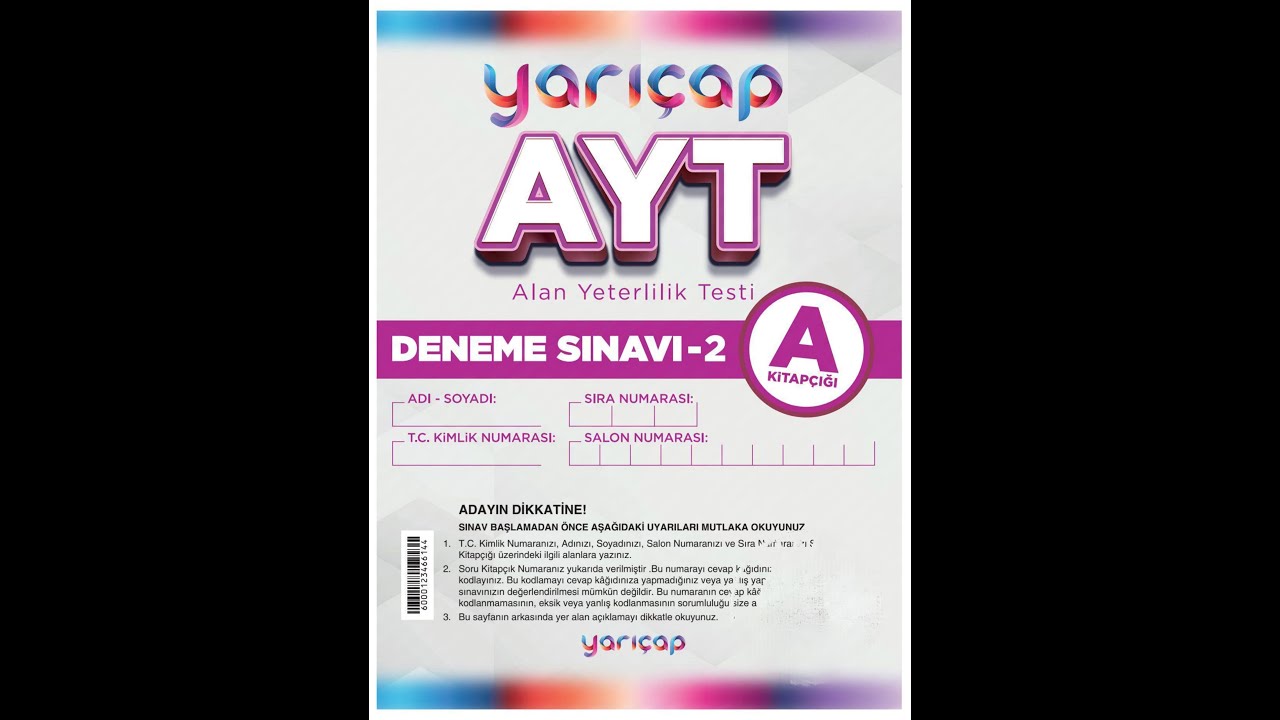 YARI&Ccedil;AP AYT-2 DENEMESİ GEOMETRİ &Ccedil;&Ouml;Z&Uuml;M&Uuml;