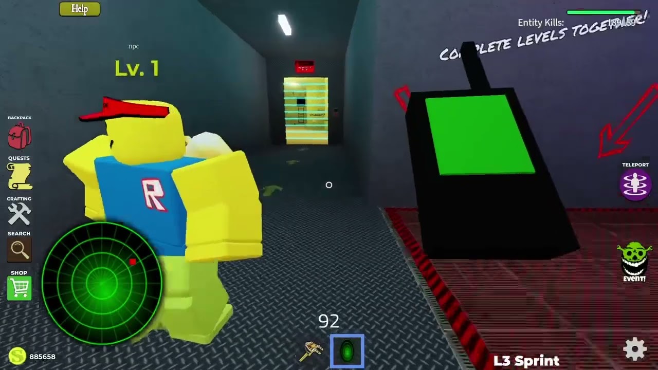 trying out the new weapon I got (Roblox Shrek in the backrooms