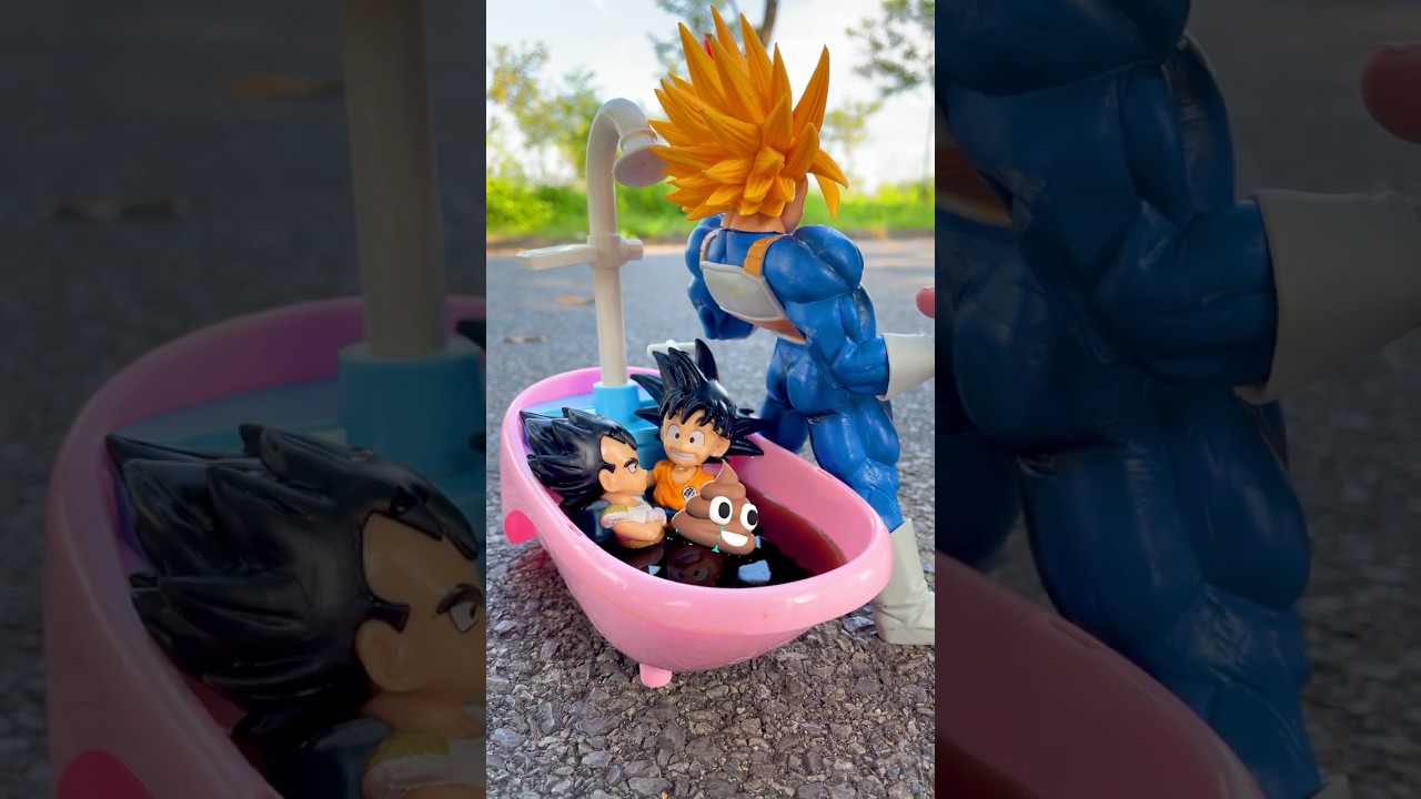 Vegeta, Goku Go Poo Poo 🤮Restroom Skibidi Toilet& Bathtub - Yes or No! #toys #goku #vegeta #bathtub