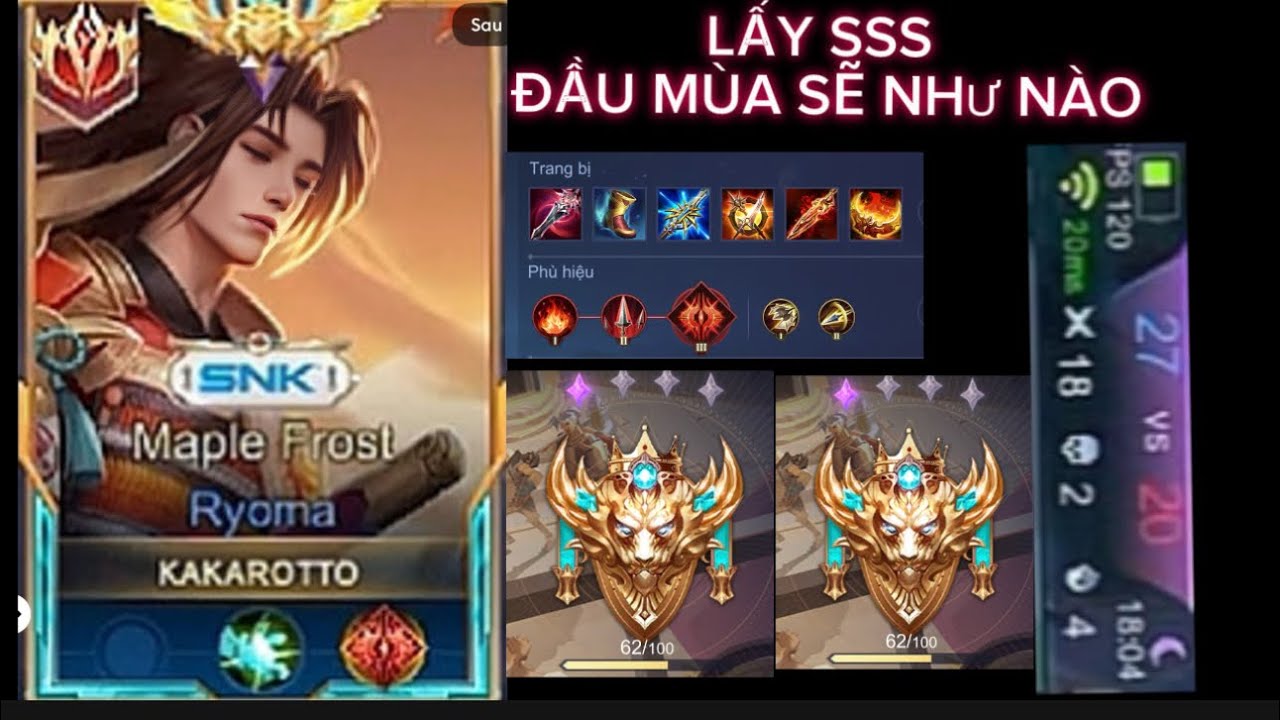 TOP 1 RYOMA - Hướng dẫn ae lấy SSS trên rank đầu mùa ngay trên live và cái kết!!#xuhuongyoutube 