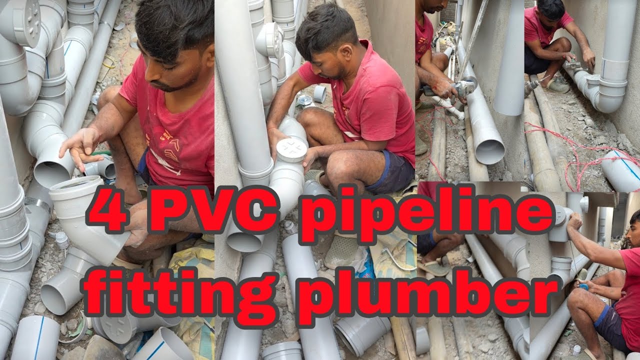 4 PVC pipeline fitting #pipefitting #plumber #pipelining #viralvideo #viral #plumbingshortsyo utub 
