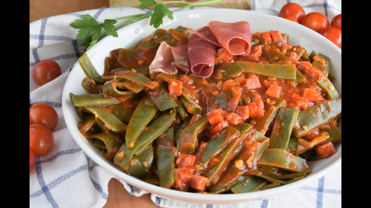 💚 JUDÍAS VERDES CON JAMÓN Y TOMATE