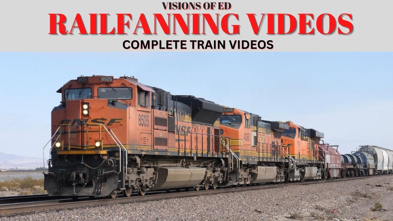 Freight Trains Travel Through Desert Landscapes