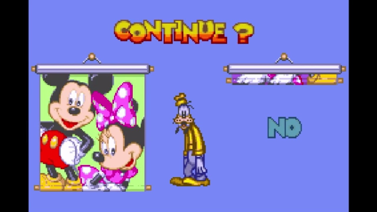 Disney’s Magical Quest 2: Continue + Game Over