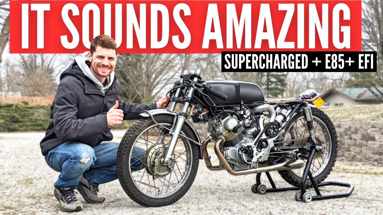 WORLDS FIRST Supercharged + Fuel Injected Honda CL175 STARTS UP on E85 - IT SOUNDS AMAZING!