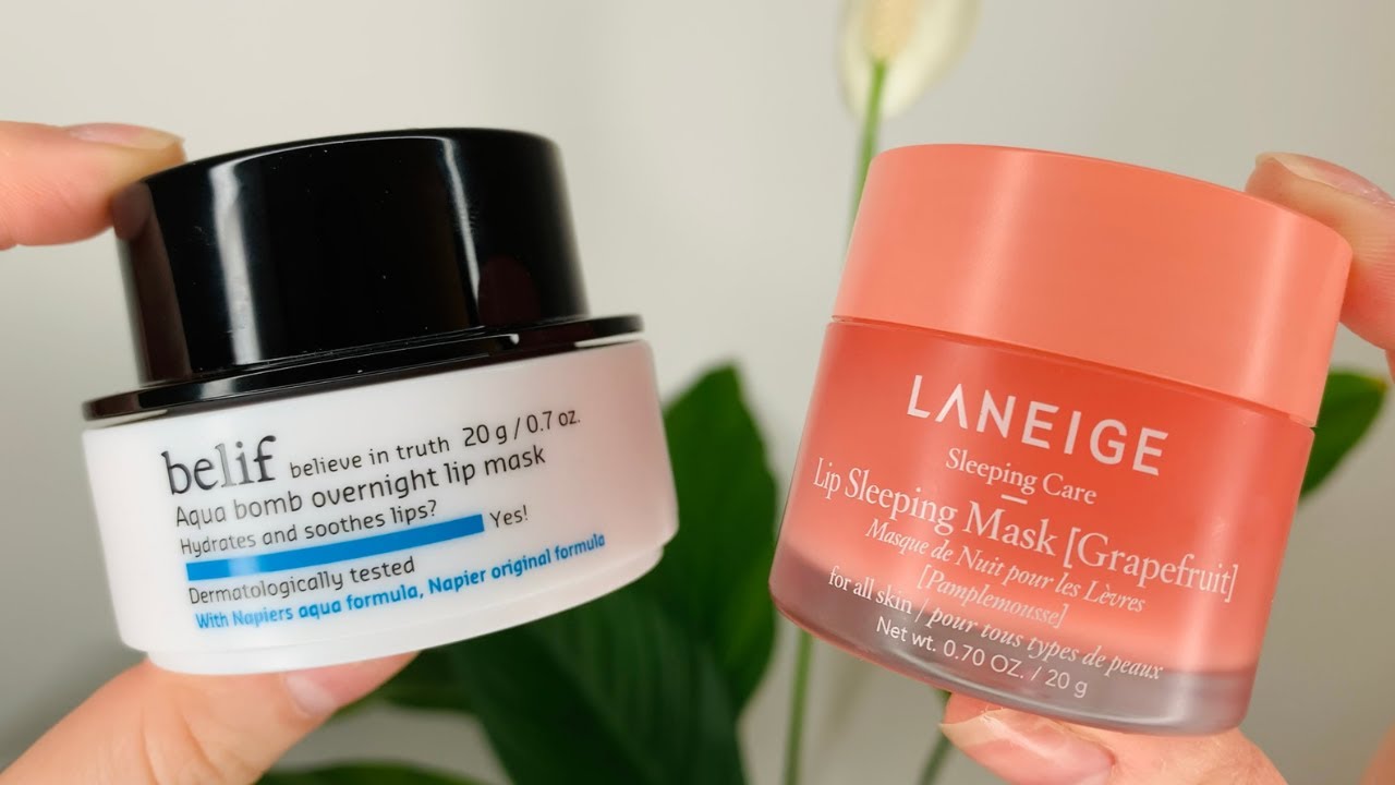 Belif Aqua Bomb Overnight Lip mask vs Laneige Lip Sleeping Mask | Ft Rose Forever