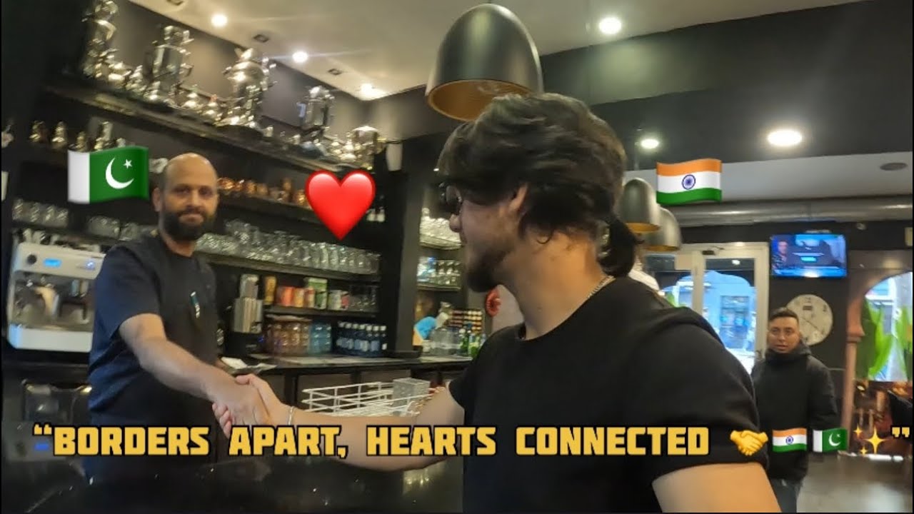 “Madrid chai with a brother from Pakistan. ❤️🇮🇳🇵🇰”